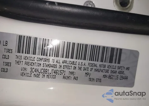 2018 Jeep Compass Sun And Wheel Fwd z USA, uszkodzony, nr VIN 3C4NJCBB1JT461571